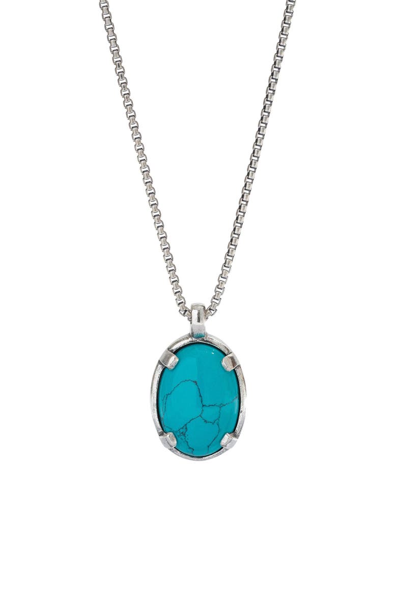 Turquoise Pendant Necklace, Main, color, BLUE