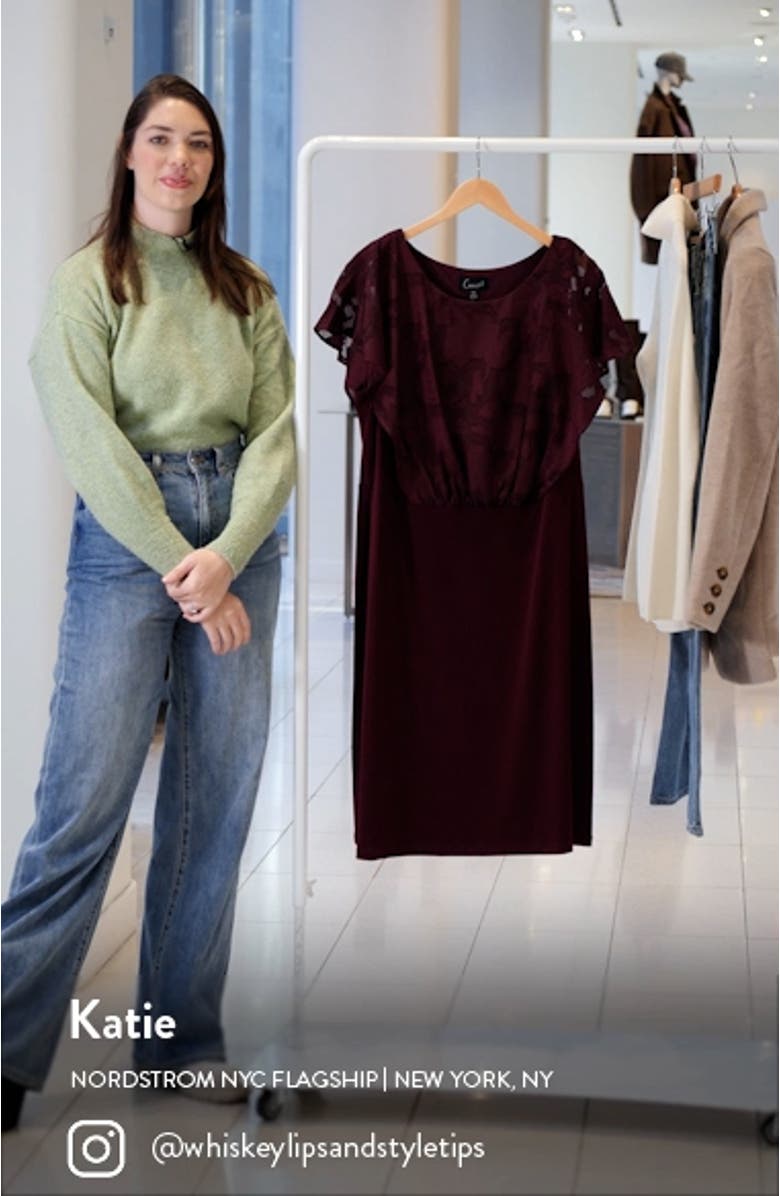 Jacquard Overlay Midi Dress, sales video thumbnail