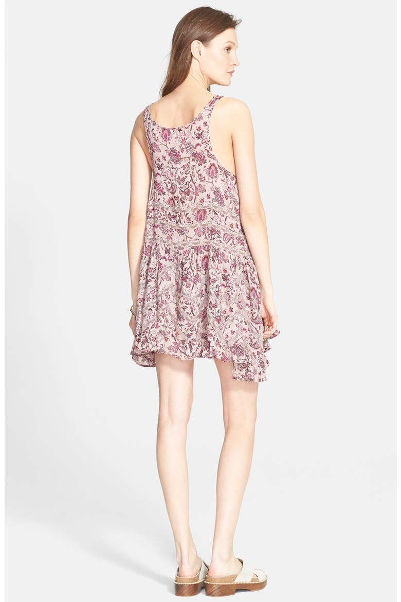 Lace Inset Trapeze Dress, Alternate, color, TAUPE COMBO