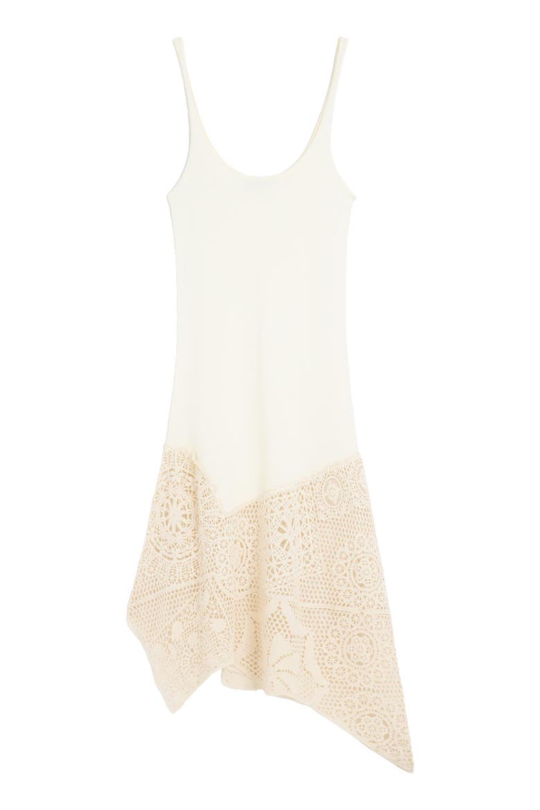 Open Stitch Asymmetrical Hem Slipdress, Alternate, color, OFF WHITE