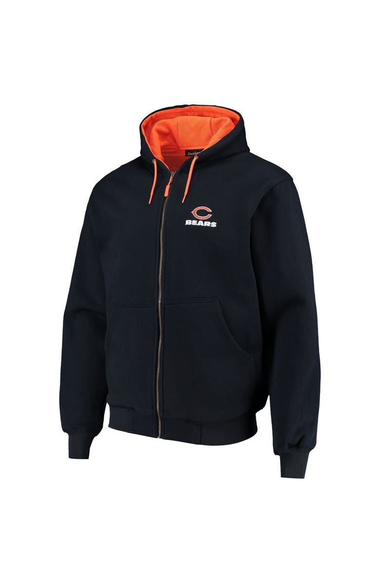DUNBROOKE Men's Dunbrooke Navy Chicago Bears Craftsman Thermal-Lined Full-Zip Hoodie, Alternate, color, Navy