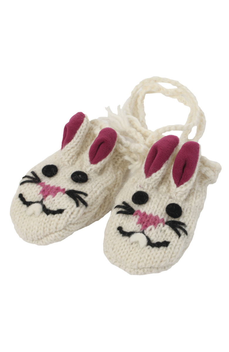 Nirvanna Designs Bunny Mittens, Main, color, White