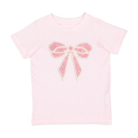 Pearl Bow Patch Short Sleeve T-Shirt (Baby, Toddler, Little Kid & Big Kid)