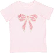Sweet Wink Pearl Bow Patch Short Sleeve T-Shirt