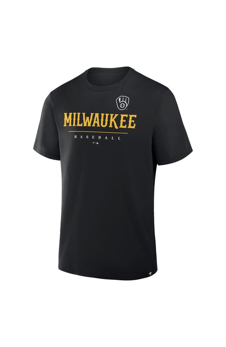 FANATICS Men's Fanatics Black Milwaukee Brewers Color Pop Legacy Clubhouse T-Shirt, Alternate, color, Black