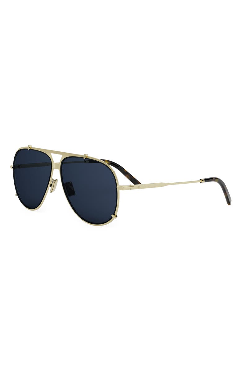DIOR 'DiorBlackSuit A3U 59mm Pilot Sunglasses, Alternate, color, Shiny Gold / Blue