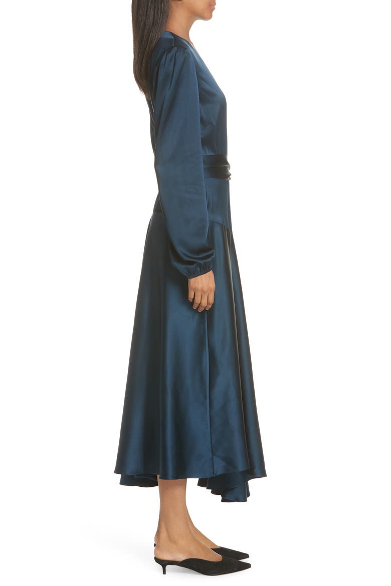 Darby Stretch Silk Wrap Dress, Alternate, color, ADMIRAL
