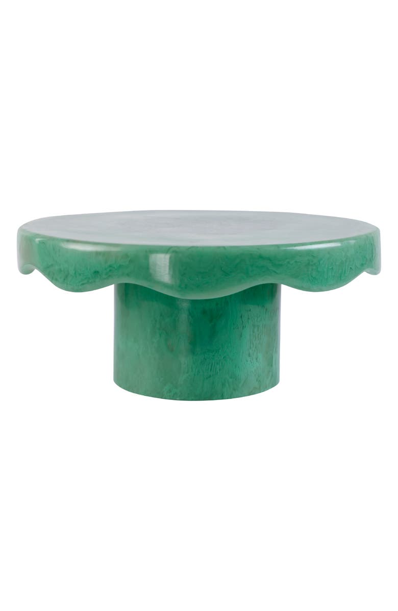 Casa Amarosa Scallop Resin Cake Stand, Main, color, Light Green