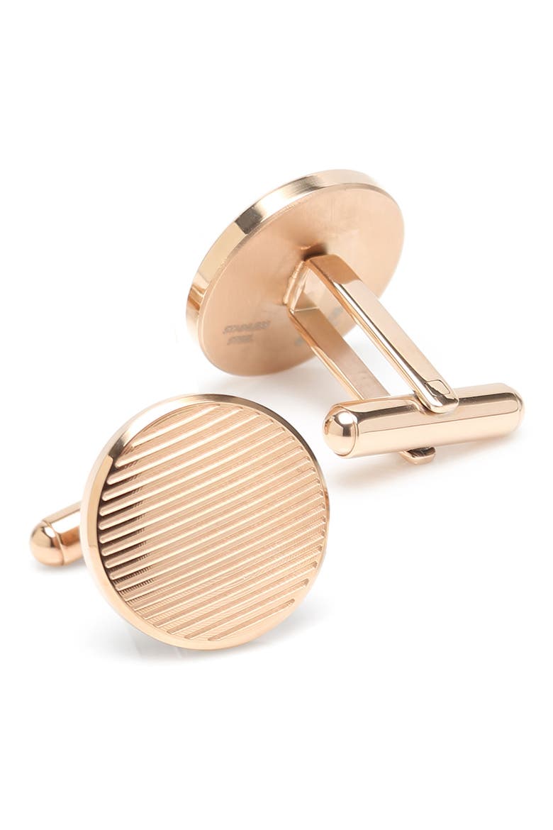 Stripe Cuff Links, Alternate, color, ROSE GOLD