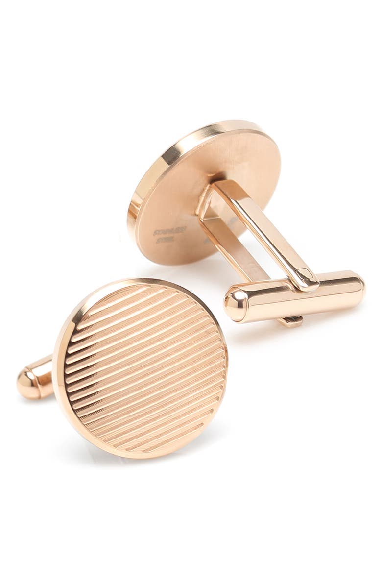 Cufflinks, Inc. Stripe Cuff Links, Alternate, color, Rose Gold