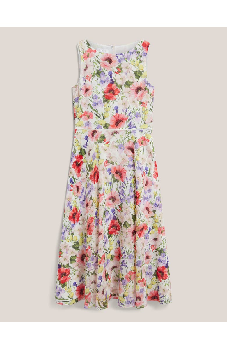 HOBBS LONDON Carly Floral Midi Dress, Alternate, color, Ivorymulti