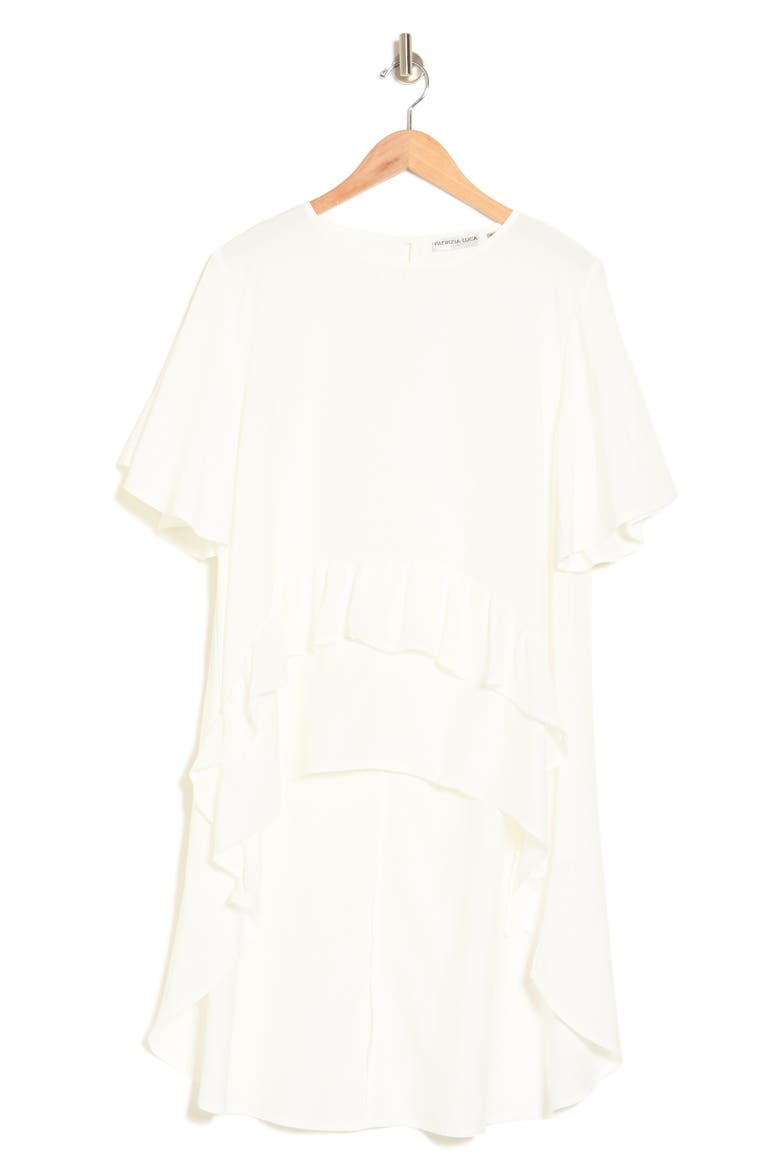 Ruffle high-Low Tunic Top, Alternate, color, WHITE