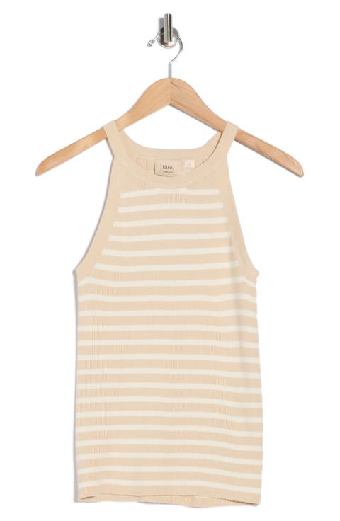 Stripe Rib Sleeveless Sweater