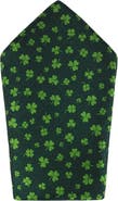 Trafalgar Green Shamrock Novelty Silk 12x12 Pocket Square