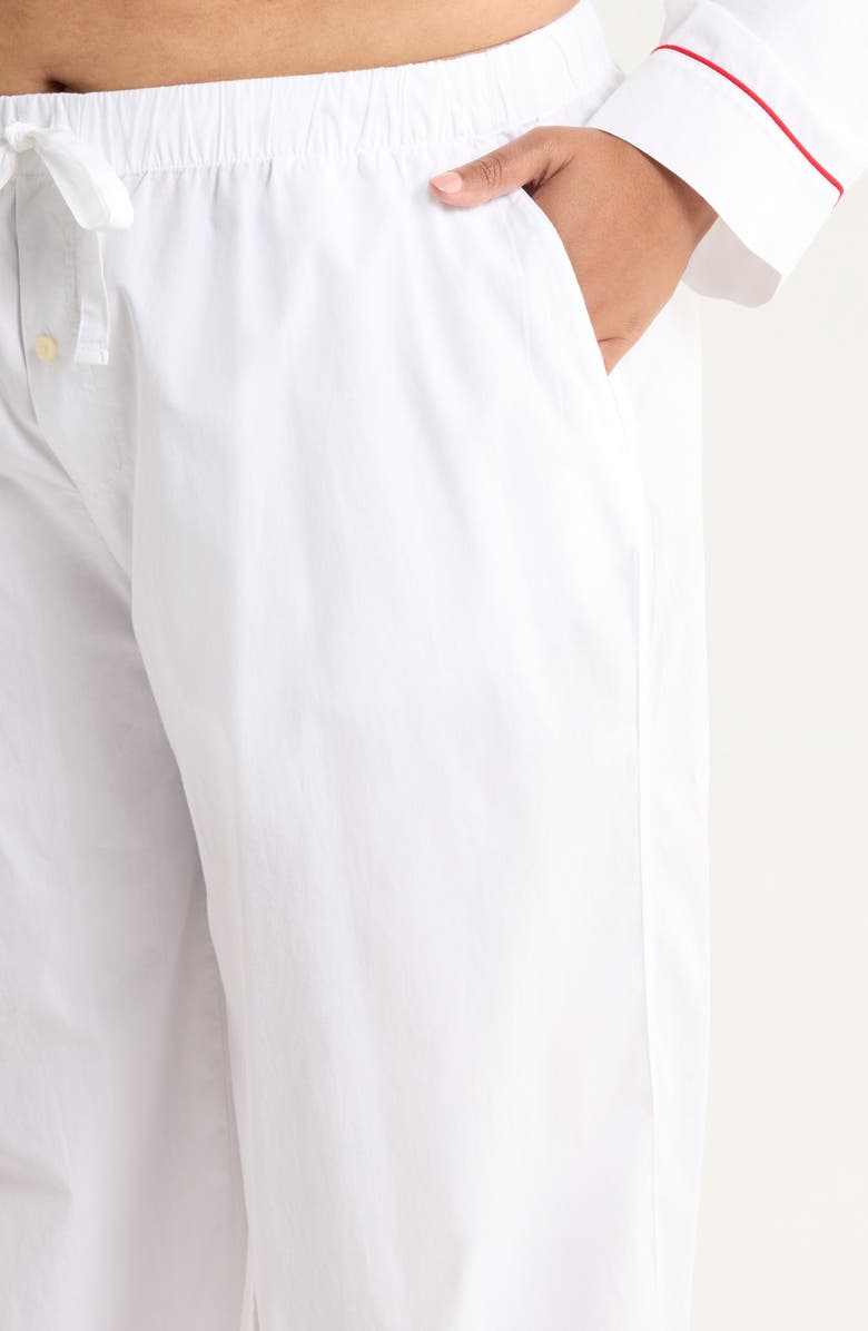 Nordstrom Classic Cotton Pajamas, Alternate, color, White- Red Bow