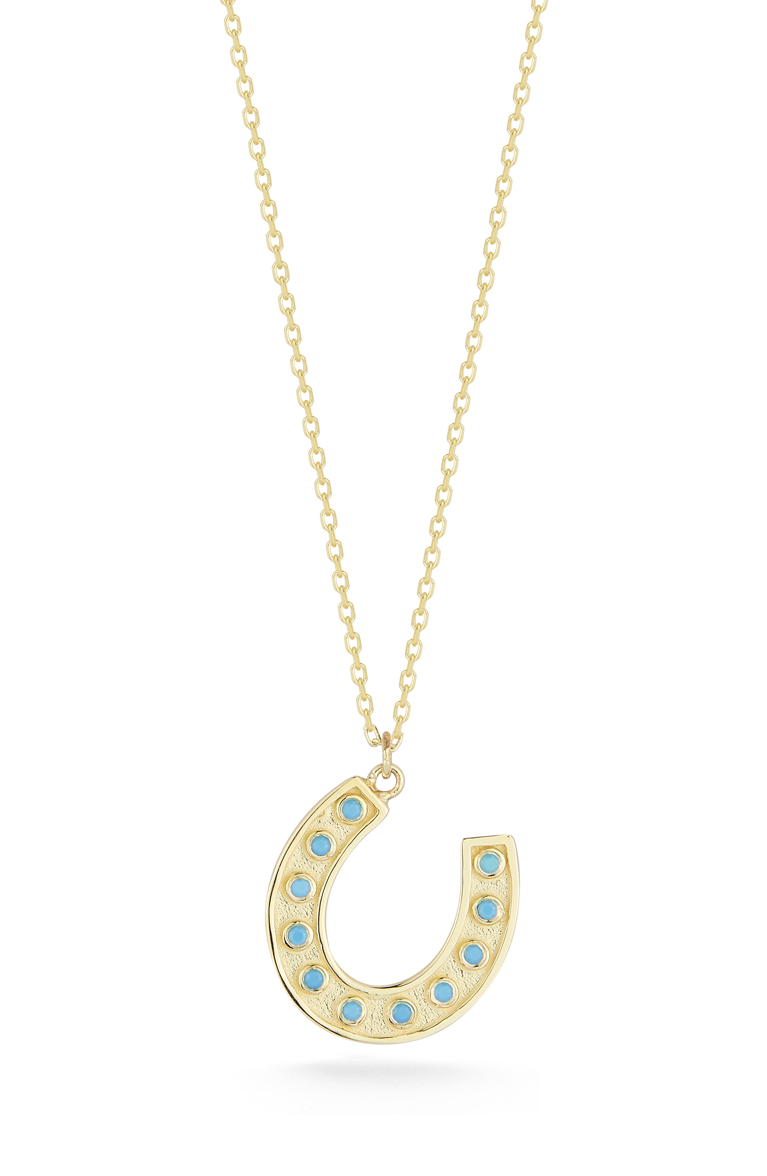 Ember Fine Jewelry Turquoise Horseshoe Pendant Necklace