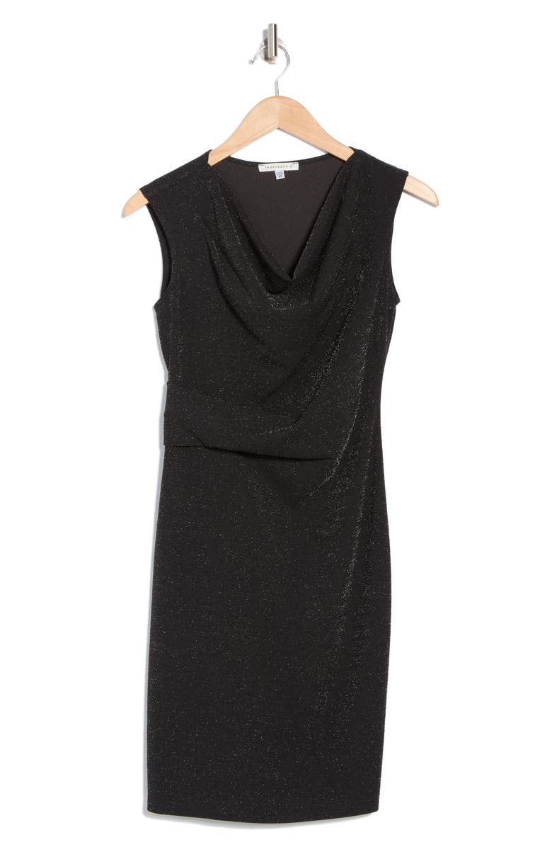 TASH AND SOPHIE Shirred Cowl Neck Sheath Dress, Alternate, color, 