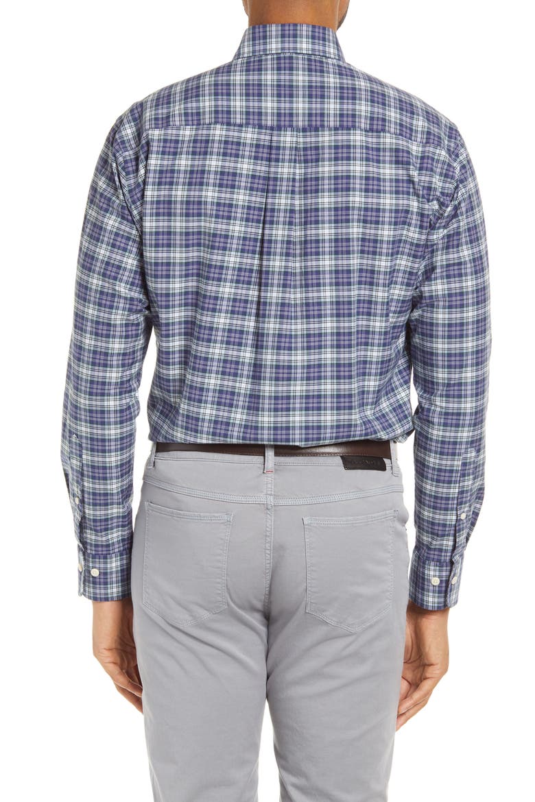 Robertson Crown Finish Plaid Button-Down Shirt, Alternate, color, NAVY