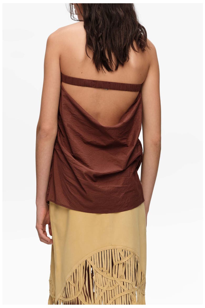 Ruched Strapless Top, Alternate, color, BROWN
