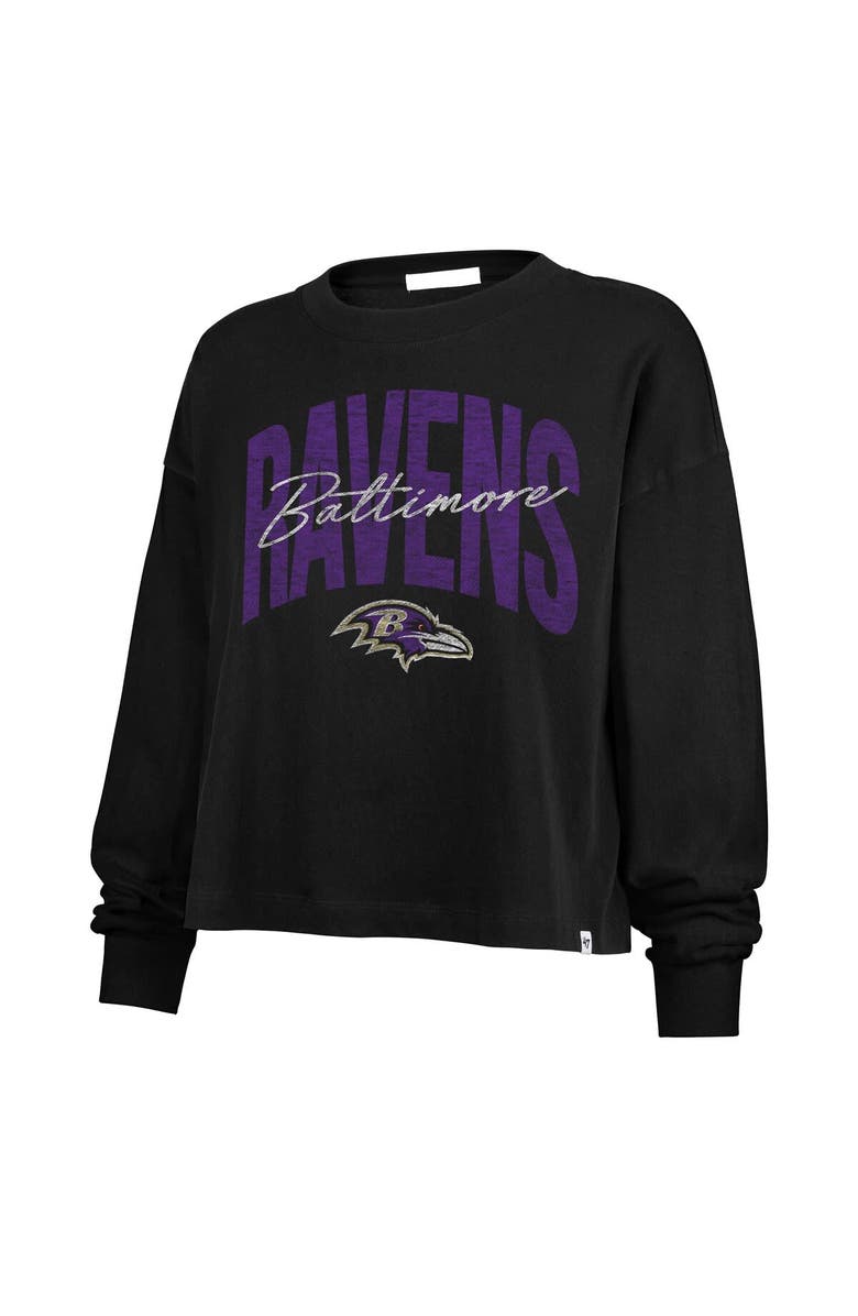 '47 Women's '47 Black Baltimore Ravens Muse Sydney Long Sleeve T-Shirt, Alternate, color,