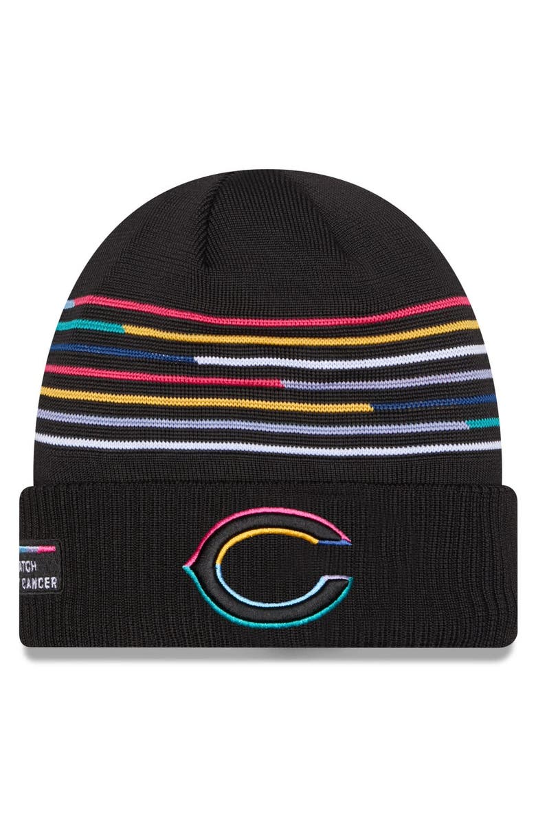 New Era Men's New Era Black Chicago Bears 2025 NFL Crucial Catch Cuffed Knit Hat, Main, color, 