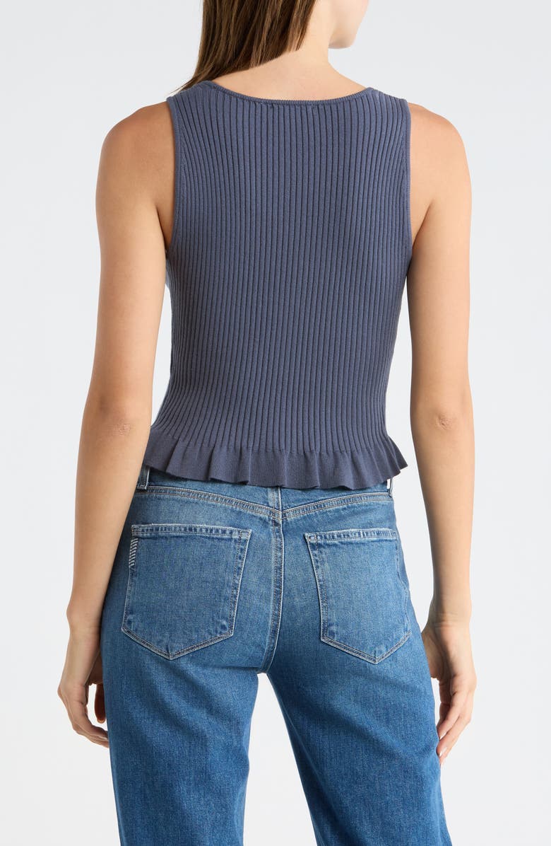 PAIGE Bronwyn Rib Cotton Blend Sweater Tank, Alternate, color, Pacific Blue