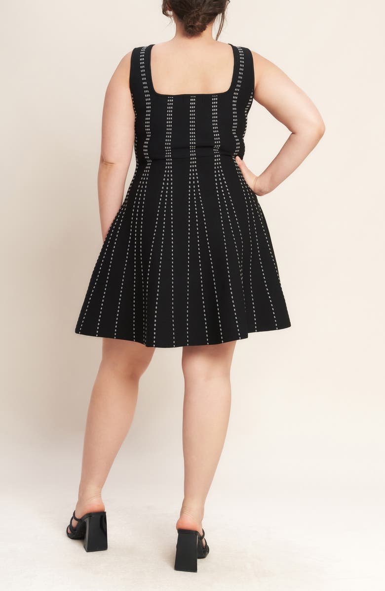 FLYING TOMATO Sweater Minidress, Alternate, color, Black/ Silver