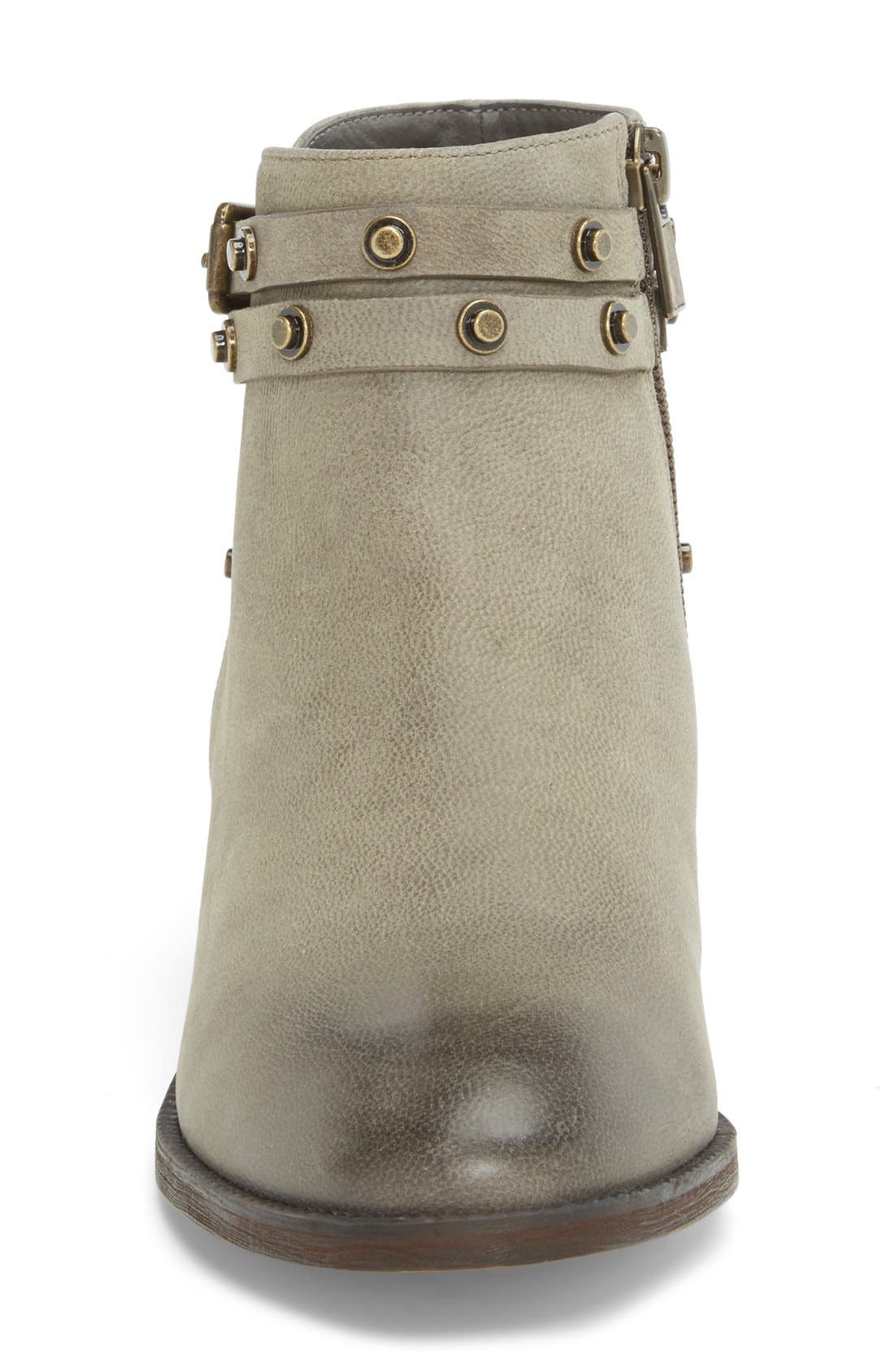 Halogen 'Lidia' Studded Leather Ankle Bootie, Alternate, color, GREY OILED LEATHER