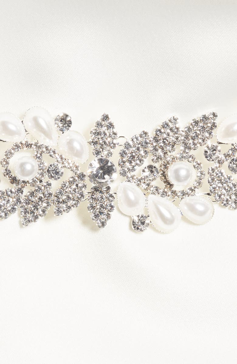 Tasha Imitation Pearl & Crystal Bridal Sash, Alternate, color,