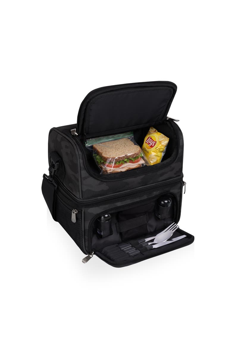 Pranzo Lunch Bag Cooler with Utensils, Alternate, color, Black Camo