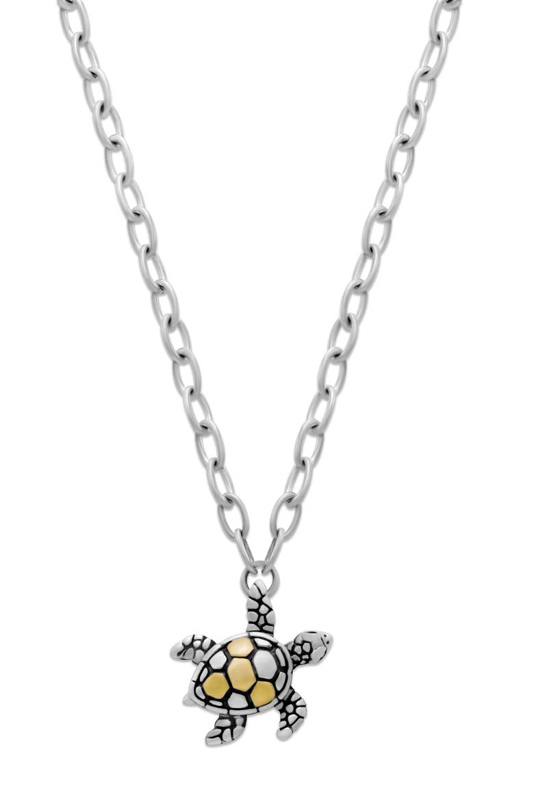 Turtle Pendant Necklace, Main, color, SILVER AND GOLD