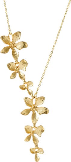 Textured Petals Y-Necklace
