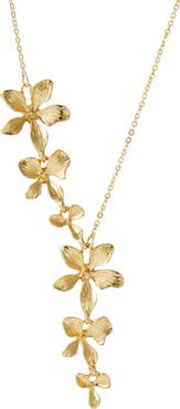 Adornia Textured Petals Y-Necklace