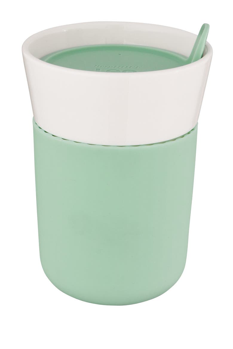 Green Leo Porcelain 11.16oz. Travel Mug, Alternate, color, GREEN