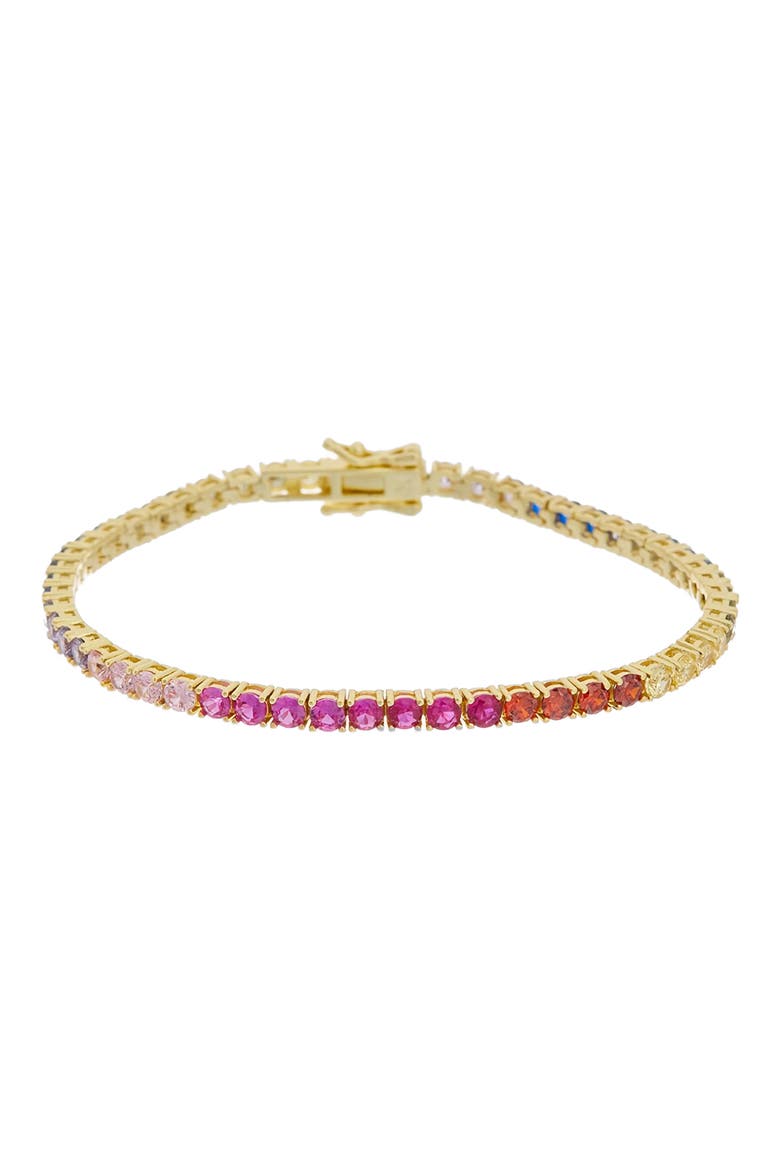 Rainbow Cubic Zirconia Tennis Bracelet, Main, color, YELLOW