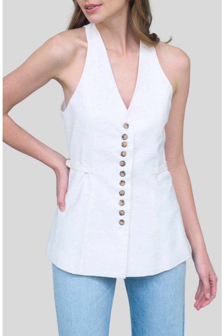 V-Neck Vest, Main, color, IVORY