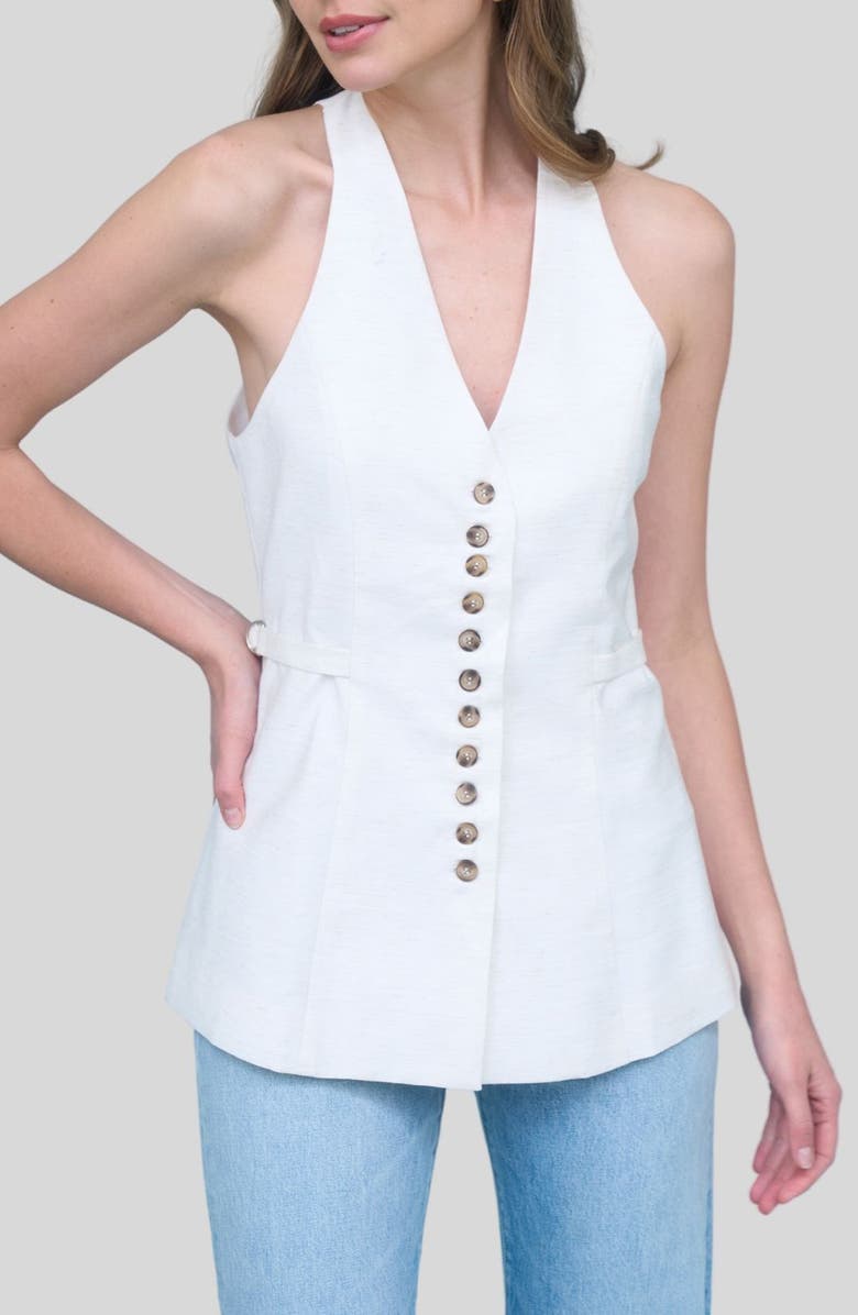 ZOE AND CLAIRE V-Neck Vest, Main, color, Ivory