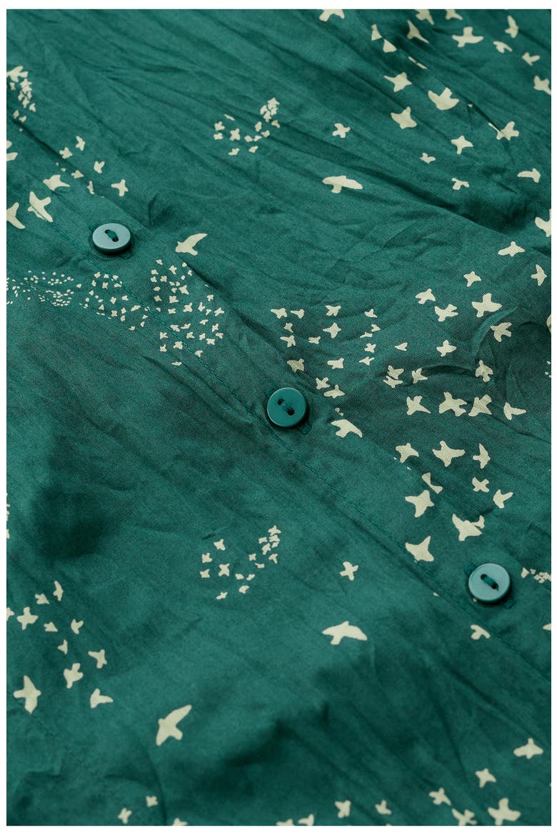 Larissa Crinkle Organic Cotton Shirt, Alternate, color, MURMURATION DARK THYME