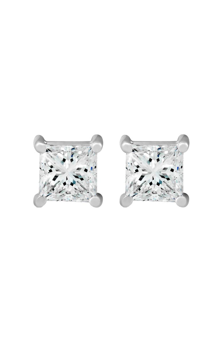 Bliss Diamond 1 - 4 Ct TW Princess Cut Diamond Studs in 14k Gold Earrings Lab Grown, Alternate, color, White Gold - 4Ct