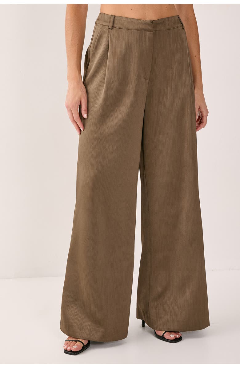 NASTY GAL Satin Pleated Tailored Pants, Main, color, Olive