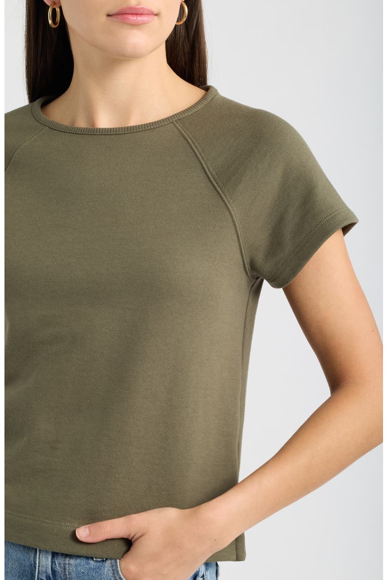 Short Sleeve Terry Sweatshirt, Alternate, color, OLIVE SARMA