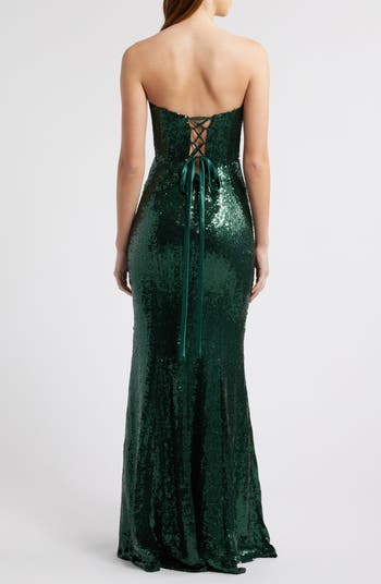 Hunter Strapless Lace-Up Gown