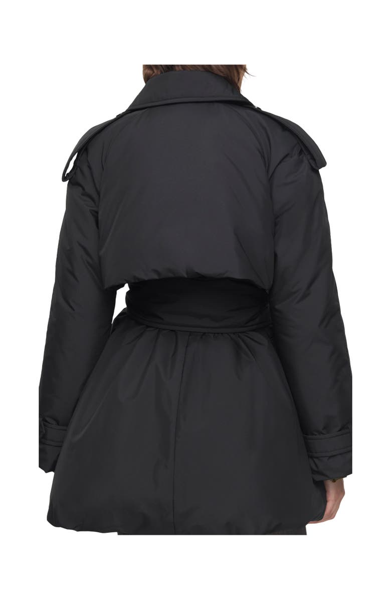 Burberry Belted Berryhill Padded Car Coat, Alternate, color, Black