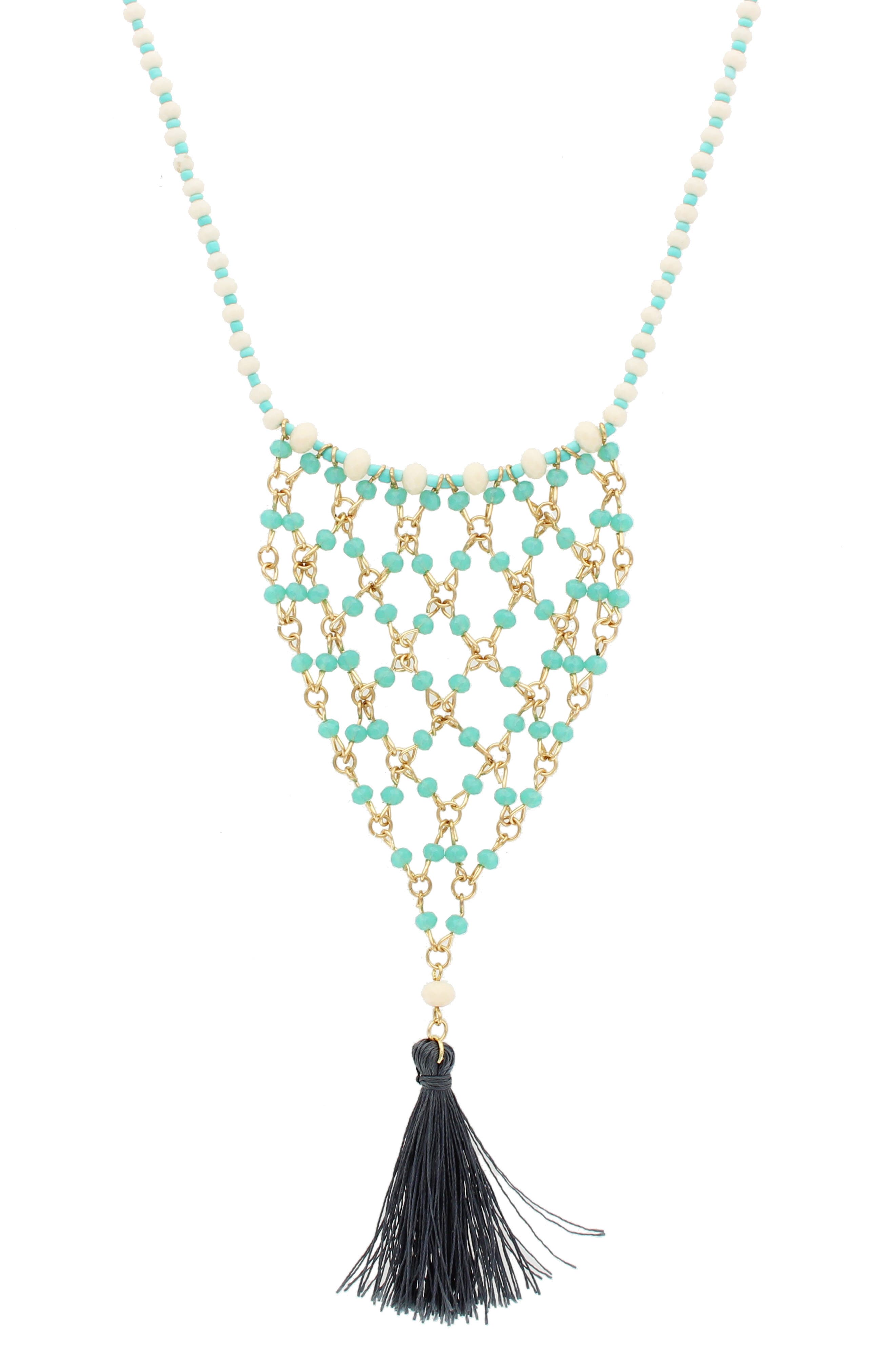 OLIVIA WELLES Alissa Bead Bib Necklace