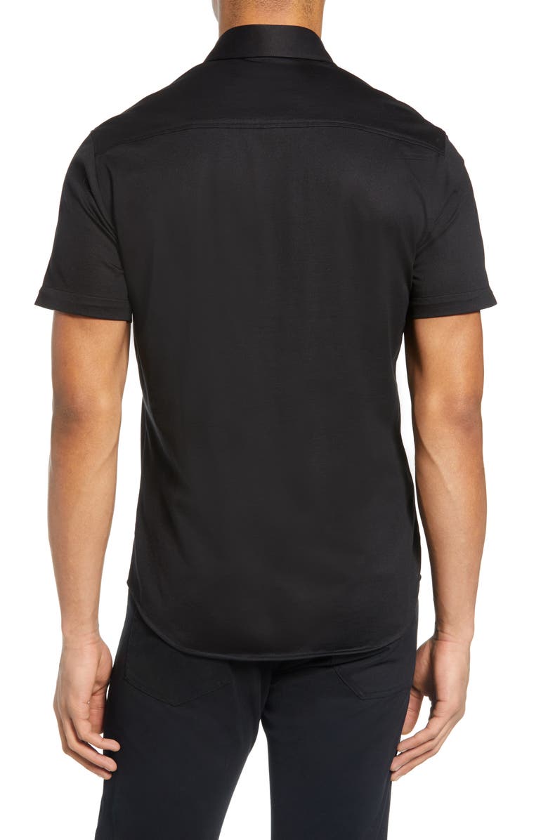 Vince Camuto Slim Fit Short Sleeve Piqué Button-Up Shirt, Alternate, color,