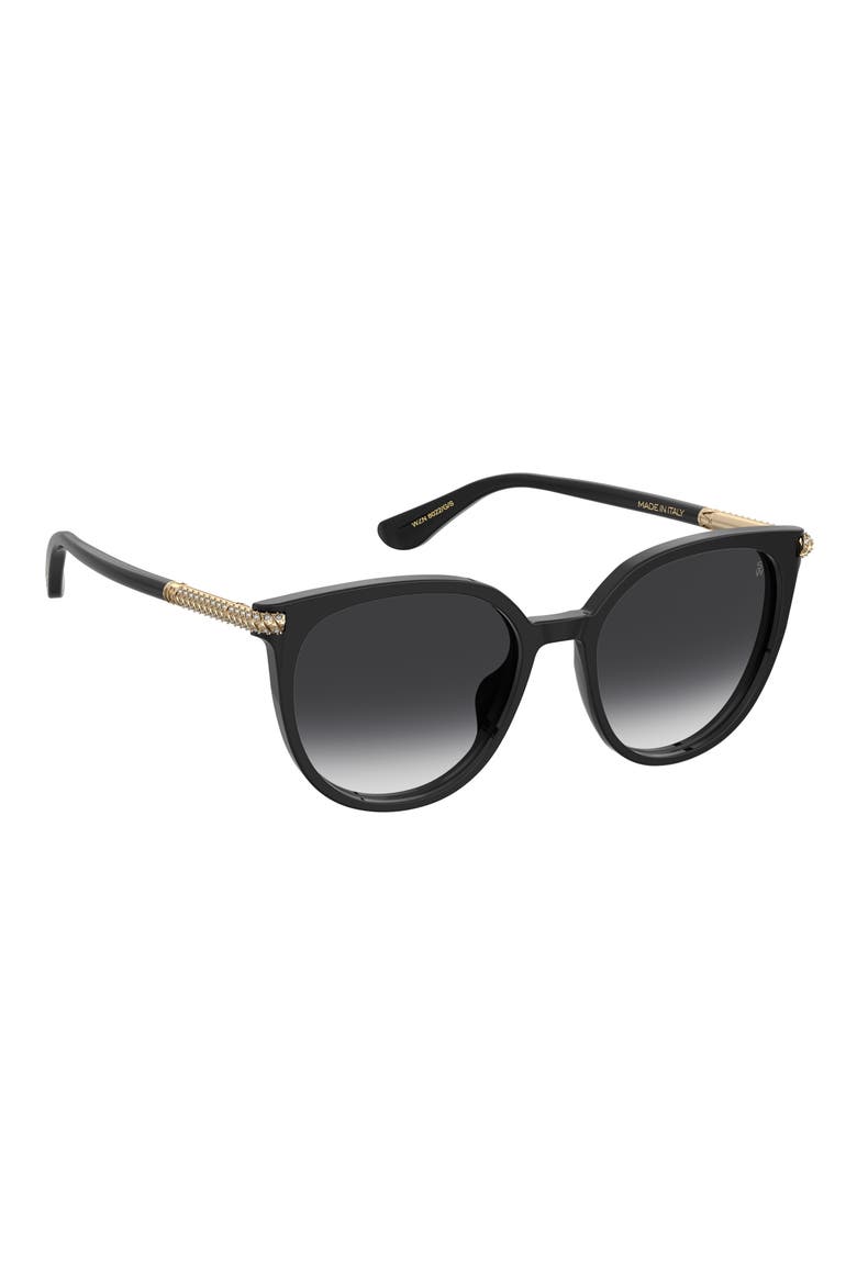 55mm Gradient Square Sunglasses, Alternate, color, BLACK/ DARK GREY SF