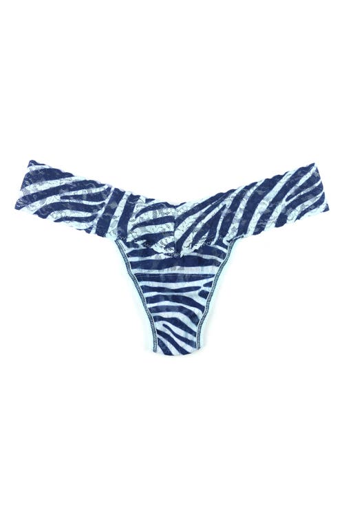 Hanky Panky Print Low Rise Thong In Blue