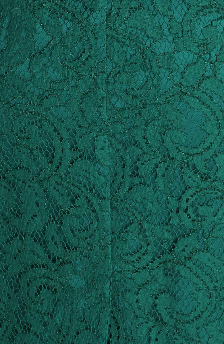Adrianna Papell Pleat Neck Lace Sheath Dress, Alternate, color, 