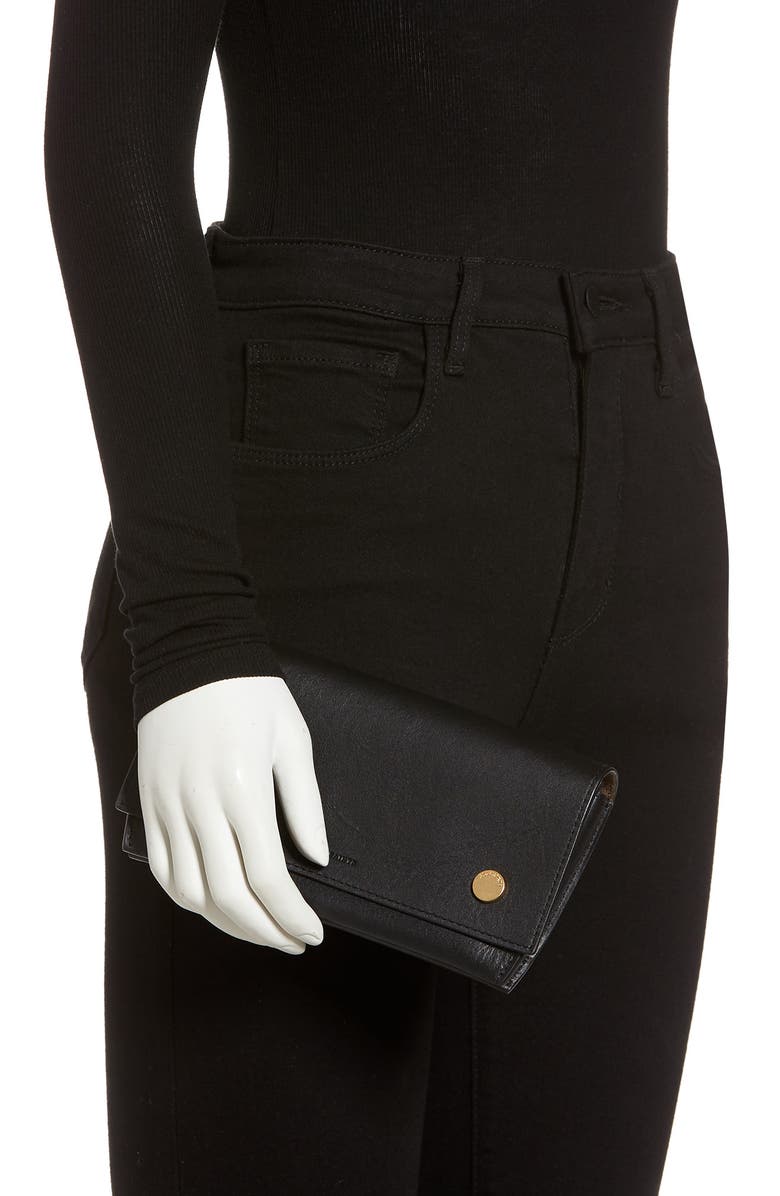 AllSaints Albert Leather Wallet on a Chain, Alternate, color, 