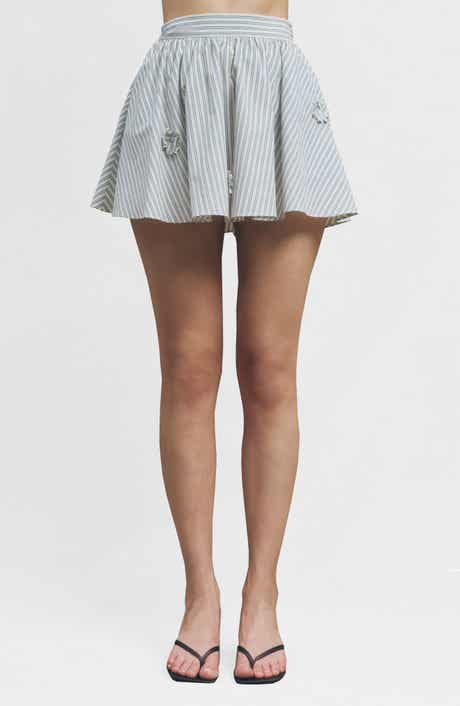 Lou Stripe Cotton Blend Miniskirt